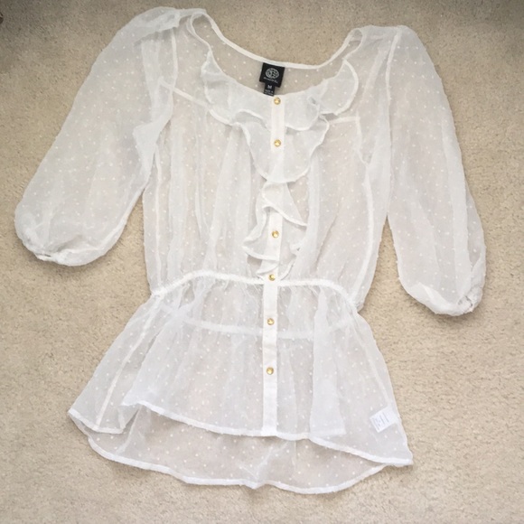 bobeau Tops - White Blouse